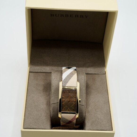Brand New Burberry Bu9407 Gold Case Leather Band Women's Watch - Picture 2 of 5